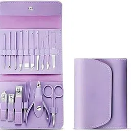 DORLANK 16 pcs Stainless Steel Nail Care Tools Manicure Set Professional Nail Clippers Pedicure Kit 1 Grooming Kit with Luxurious Travel Leather Case for Men Women- (16 pcs Steel Nail Care -MULTI COLOUR)-picture-42