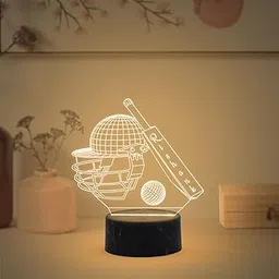 StarLaser Personalized Cricket Led Desk Table Lamp Customized with Name | Gift for Cricket Lover | Multicolored Light & On/Off Touch Button & USB Cable | Lamp for Sports Fans-picture-43
