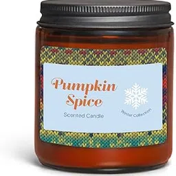 Pumpkin Spice Scented Candle - Winter Collection, Soy Wax Candle in Glass Jar with Metal Lid for Home Decor and Cozy Ambiance-image-38