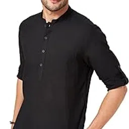 indus route by pantaloons Men's Cotton Solid Regular Kurta-picture-16