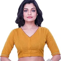 Women Cotton Solid Half Sleeve Choli-image-20