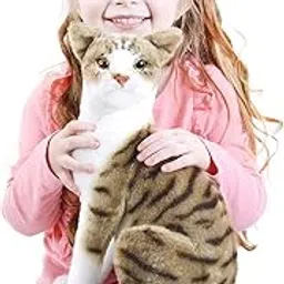 Tickles Cute Cat Soft Stuffed Plush Animal Toy for Kids Room (Size: 28 cm Color: Grey and White)-picture-26