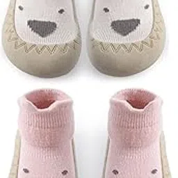 oasisgalore Baby Toddler Non-skid Sock Shoes Non Slip Floor Slipper for Boys Girls First Walking 2 Pairs-picture-48
