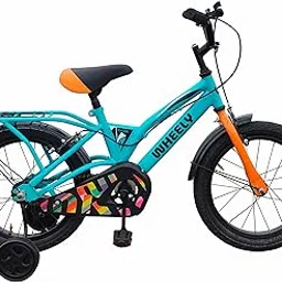 wheely Crush 16T Kids Bike, 10 Inch Frame, Blue, Single Speed Steel Frame Bike with Support Wheels & Rear Carrier, Ideal for 5-7 Years Unisex, Height 3-4 feet-picture-35