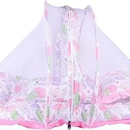 New Born Baby Pure Cotton Soft Bedding Set | Mosquito Net with Portable Infant with 1 Head Pillow and 2 Side Pillow | Insect Protector, Infants (0-6 Months) | White-picture-11