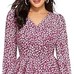 KERI PERRY Women's Light Pink Muslin Floral Peplum Western Top | Winter Top | Western Top | Top for Women | Latest Women Top | Trendy Women Top-image-44