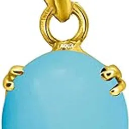 aquagems Turquoise/Firoza 5.25 Ratti or 5 Carat Natural Certified Astrological Gemstone Panchdhatu/5 Metals 22k Gold Plated pendant for Men & Women -nvdhp1525-picture-17