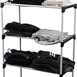 LOTSPEK Multipurpose Collapsible Fabric Wardrobe Organizer for Clothes | Stylish Foldable Storage Rack (Material - Plastic & Pipes (4 Shelve,) rack-picture-19