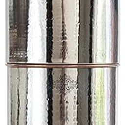 Indian Art Villa Steel Copper Filter Water Container with Hammered Design, for Storage Water Garden Home, Volume-20 LTR.-image-22