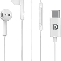 Portronics Conch Theta C in Ear Type C Wired Earphones with in Line HD Mic, Powerful Audio, 14.2mm Driver, Unique Earbuds Design, TPE Anti Tangle Wire, in line Controls, Wide Compatibility(White)-picture-4