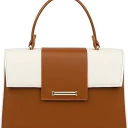 trendgrip Women's Faux Leather Handbag, Black and White, Double Handle with Shoulder Strap-picture-30