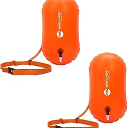 MERISHOPP 2Pcs Safety Swim Buoy Tow Float Inflatable Air Bag for Open Water Swimming | Training Aids | Sports Training Equipment | Fitness Training Aids-image-23