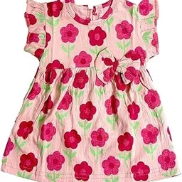 Baby-Girl's Cotton Frock|Flower Desgin Frock|Knee-Length Frock Frock|6-9 Months, 9-12 Months,12-18 Months &18-24 Months-picture-64