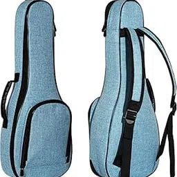 SPEHUB Ukulele case 0.5 Inch Thick Padding ABS Handles Guitalele case Linen Fabric 30 inch Bass Ukulele gig Bag with Felt Picks Black (Sky Blue)-picture-53