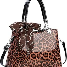 syga Women's Leopard Print Large Capacity Handbag | Shoulder Bag with Zipper Closure-picture-22