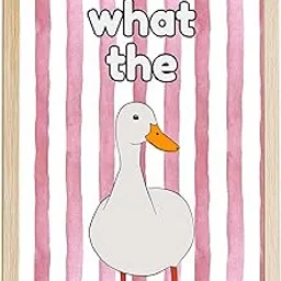 MIRA MEST "What The Duck Funny Wall Art Poster | Ready to Hang | Quirky Duck Frame for Home, Office, Gift for Friends & Family, Unique Room Decor, Wooden Frame (A4 Size)-picture-13