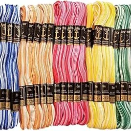 Vardhman Anchor Double Shaded Embroidery Cross/Long Stitch Threads, Multicolored Set of 25-picture-38