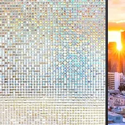 WOO Home Window Privacy Film (12 X 24 in) Stained Glass Window Film Mosaic Static Cling Decorative Window Film, Rainbow Window Tint, Non-Adhesive Home Office (Mosaic Glass Film | 1 X 2 SQFT)-picture-25