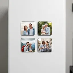 Personalized Photo Fridge Magnets Set of 4 | Customizable 3x3 Inch, 3mm Thick MDF Magnets with Premium Glossy Finish | Unique Gift for Birthday, Anniversary, Home Décor-picture-29