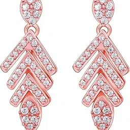 giva 925 Silver Rose Gold Belle Leaf Earrings| Drops to Gift Women & Girls | With Certificate of Authenticity and 925 Stamp | 6 Months Warranty-picture-19