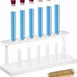 Bello Borosilicate Glass Test Tube 15mmX125mm 6pcs, Test Tube Stand & Cork 6pcs With Cleaning Brush For School College Lab Laboratory Etc.-image-26