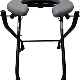 Able Rehabilitation Products Folding Elderly Disabled Men and Pregnant Women Stainless Steel Shower and Bathing Room Mobile Commode Chair (Front-Cut)-picture-11