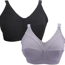 ninteen-69 Non-Padded Wirefree Seamed Full Coverage Bra for Women(Pack of 2)-picture-27