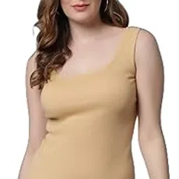 Women's Cotton Blend Tank Top, Crew Neck, Regular Fit, Sleeveless, Casual Wear-picture-39
