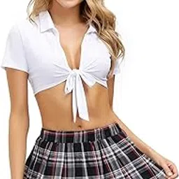 x-night Women's Schoolgirl Cosplay Costume Sexy Roleplay Lingerie Set Student Costume-picture-42