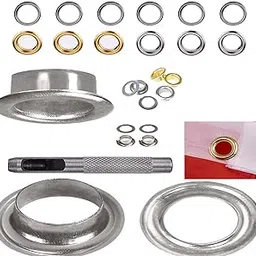 DIY Crafts Grommet Tool Kit, Grommet Setting Tool & Sets Grommets Eyelets (Silver / Gold Size 2-8, Metal Made Brass Made) (Mix Combo Sizes) - (Pack Of 1 Pc, Grommet Tool Kit) (Pack Of 3 Sets, 300 Pcs Grommet Tool Kit)-image-36