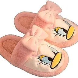 Cute Cartoon Plush Slippers for Kids | Warm & Soft Indoor Slippers with Donald Design | Cozy Winter Home Footwear for Girls & Boys-image-88