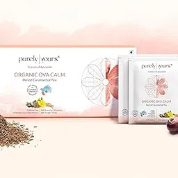 Purely Yours Ova Calm Tea for Period Pain, PCOS & Hormonal Balance | Ayurvedic Herbal Tea with Shatavari, Ajwain, Jeera & Gokshura for Women's Health, Caffeine-Free - 30 Tea Bags-picture-42