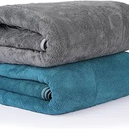 Microfiber Towels for Bath-Soft Towel with Hook Quick Dry Super Absorbent-Bath Towel for Men and Women(70 x 140 cm) (Greenish Blue/Dark Grey)-image-14
