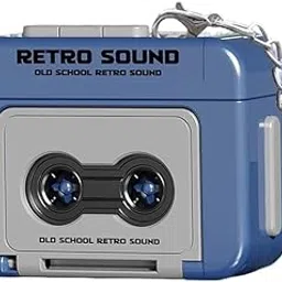 Mini Retro Recorder Tape Keychain, Retro Sound Mini Voice Recorder, Retros Cassette Player Portable Keychain Gifts with 3 Songs, Portable Keychains Pendant for Bag, Car and Bike image 1