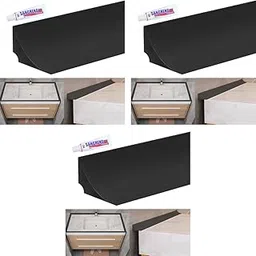 HASTHIP® 39inches Silicone Water Stopper Blocking Strip Bathroom Waterproof with Caulk Tape Self-Adhesive Shower Room Barrier Retention System Black 3 PCS-picture-17