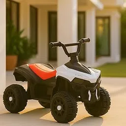 eHomeKart Kids Ride On ATV Quad Bike – 4-Wheel Battery Operated Electric Ride On Toy Car with Music, LED Lights, Rechargeable Battery, Big Wheels & Size 60 × 50 × 55 cm for Boys & Girls (White)-image-35