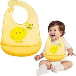FunBlast Silicone Baby Bib with Adjustable Strap - Waterproof Baby Bib for Feeding & Weaning, Non Messy Easy to Clean, Baby Bibs, Reusable Bibs for 6 to 12 Months Babies, Toddlers-image-20