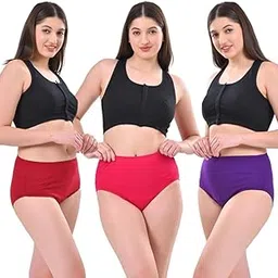 Adira | Underwear for Women Cotton | High Waist Panty with Full Coverage | Inside Elastic - No Elastic Exposure to Skin | Soft Cotton | Pack of 3-picture-19