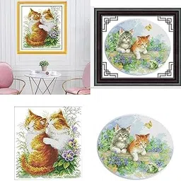 Enakshi® 2 Set Stamped Stitch Kits Embroidery Cloth DIY Needle Crafts - Two Cat|Crafts | Needlecrafts & Yarn | Embroidery & Stitch | Hand Embroidery Kits | Stitch Kits-image-38