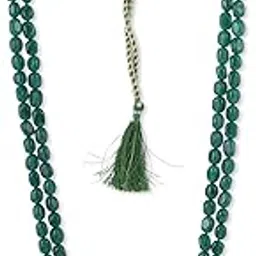 binni s wardrobe Womens Green Beaded Long Stone Mala Necklace (Green)-picture-22