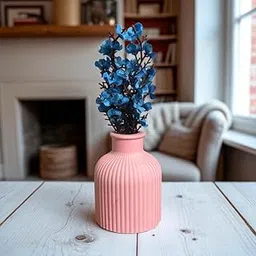 Nandini Homeware Concrete Flower Vase – Modern Decorative Ribbed Design Table Centerpiece for Living Room, Bedroom, Office & Home Décor Vase (Pink)-picture-14