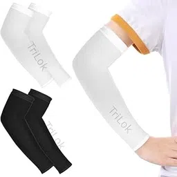 TriLok™ Children's Arm Sleeves Set - UV Shield - 2 Pairs, White & Black-picture-18