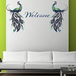 PVC Vinyl Peacock Combo Set 3D Big Size Wall Sticker for Home Decoration Living Room, Size: 58 X 53 Cm, Multicolour-picture-10