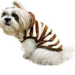 Lulala Striped Brown and White Dog Sweater, (Only for Puppies & Kitten)(16INCH)-picture-16