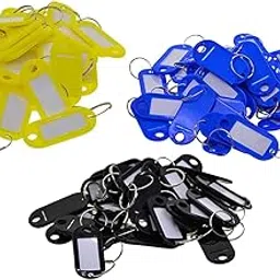 THE STYLE SUTRA 150pcs Key Tags ID Name Card Tags Mark Labels Yellow and Black and Dark Blue-image-31