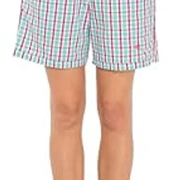 jockey RX15 Women's Super Combed Cotton Woven Relaxed Fit Checkered Shorts with Side Pockets (Prints & Checks May Vary)-picture-31