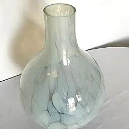 New Trend Craft, Decorative Glass Vase, Textured Pattern, Light Blue Tint, Large Bulbous Shape (Flowers Not Included)-picture-45