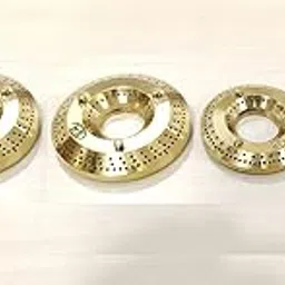 AST Brass Gas Stove Burners Cap Set of 3 Suitable for Prestige, Elica, Sunflame, Glen, Faber, Preethi, Blue Flame, Surya, Kuchina, Usha, and all Branded Manual Ignition Glass Tops, Hobs Cooktops (Sizes - 1 Jumbo 9.2 CM, 1 Medium 7.8CM & 1 Small - 6.8 CM)-picture-10