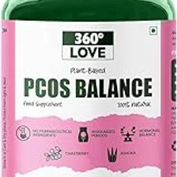 360 Love Plant-Based PCOS Balance Supplement for Women Wellness | Hormonal Balance | 60 Vegetarian Capsules image 1