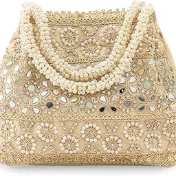 vesara Golden Potli Handbags For Women | Potli Bags For Ladies For Wedding | Potli Bags For Women | Wedding Bags For Woman | Batwa Potlis Hand Bag | Designer Potli Bag For Ladies For Marriage-picture-46